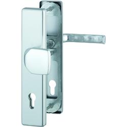 Hoppe HT-Schutz-Wechselgarnitur, eckig, PZ, 10/92, DIN Links-Rechts, Aluminium London 61G/2221/2210/113, F1 naturfarbig eloxiert Langschild, TS 67-72mm Nr. 3673091