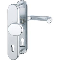 Hoppe HT-Schutz-Wechselgarnitur, oval, PZ, 10/92, DIN Links-Rechts, Aluminium Paris 86G/3331/3310/138, F1 naturfarbig eloxiert Langschild, TS 67-72mm Nr. 3665825