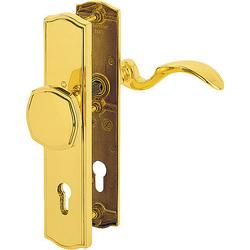 Hoppe HT-Schutz-Wechselgarnitur, eckig, PZ, 10/92, DIN Rechts, Messing Meran M57/371A/370/112SH, F77-R Langschild, TS 57-62mm Nr. 550098