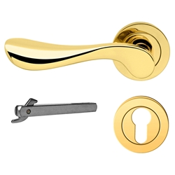 Karcher Halbgarnitur Stockholm R 79 PZ Zirkonium (Messing) poliert Din Links, inkl. Haken-Wechsel- stift Z1400-80