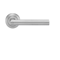 Karcher KD Basic Drückerpaar auf Rosette Rhodos ER28 BCR mit Privacy Funktion, DIN Rechts Edelstahl matt Nr. ER28 BCR 71