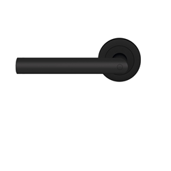 Karcher KD Basic Drückerpaar auf Rosette Rhodos ER28 BCL mit Privacy Funktion, DIN Links Kosmos Schwarz Nr. ER28 BCL 83