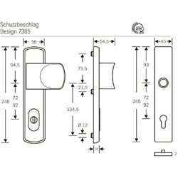 FSB Schutz-Wechselgarnitur, ZA K82 Weiß PZ 92/8mm TS: 82mm Langschild, S2, Sonderausführung Nr. 0 97 7399 00053 8220