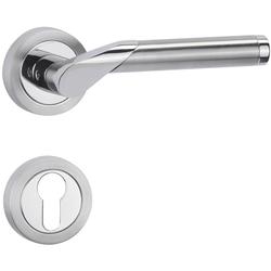 ZT-Drückergarnitur 1125 VISION, mit Smart-Clip Rosetten 2331, Ausf. PZ, fest/drehbar, mit Rückholfeder, TS 37-47mm, Oberfl. 63 (Edelstahl poliert/Edelstahl matt) Nr. 14501