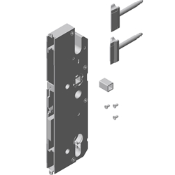 KFV Hauptschloss-Set RB1000SL 45/92/10mm best. aus: 1 Hauptschloss mit Softlockfalle, 2 abgesetzte Softlockfalle, 1 Reduzierhülse 10/8, 3 Befestigungsschrauben Nr. 5700804
