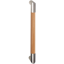 Stangengriff Edelstahl matt gebürstet/Eichenholz massiv 600/560/40mm H=90mm gerade Stützen NA M8 Nr. 815582