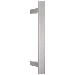 Stangengriff Edelstahl matt gebürstet/LM Niro-eloxiert 600/400/40x10mm schräge Stützen Nr. 852382