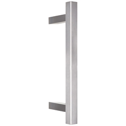 Stangengriff Edelstahl matt gebürstet/LM Niro-eloxiert 600/400/30x30mm schräge Stützen Nr. 852882