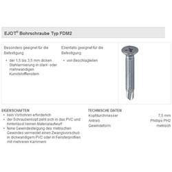 Ejot-Fensterbohrschrauben FDM2 M4.0x19mm Ejoseal Nr. 7286603607
