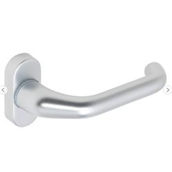 Türdrücker U-Form auf ovaler Rosette 8mm EV1 silberfarbig