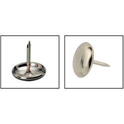 Dransfeld Möbelgleiter 66/14 mit Metallgleitfläche, Eisen vernickelt, Ø 14mm, Stiftlänge 14mm, Kappenhöhe 3mm
