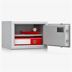 Hautmann Möbeltresor Suhl 1 Sicherheitsstufe B nach VDMA 24992, H300xB420xT380mm 32Kg, RAL7035 lichtgrau Nr. P34100