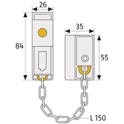 Abus Türkette,abschließbar, SK79 B/DFNLI Stahl weiß gehärtet Made in Germany Nr. 03969