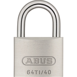 Abus Vorhangschloss,Titalium 64TI/40 Lock-Tag 5-stiftig, 2 Profilschlüssel, TITALIUM™-SpezialALU Gehäuseb. 40mm,Gehäuset. 15mm,H 62mm, verschiedenschließend Nr. 79474