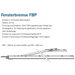 Winkhaus DK-Fensterbremse, FBP-11 DIN Links-Rechts, Stahl, silberfarbig, galvanisch verzinkt (MG:E1) 1997148