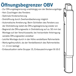 Winkhaus DK-Öffnungsbegrenzer OBV SGB, Stahl weißaluminium (MG:E1) 4929755