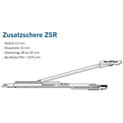 Winkhaus DK-Zusatzschere, mit Rahmenplatte, DIN Links-Rechts ZSR, silberfarbig (MG:E1) 5048941