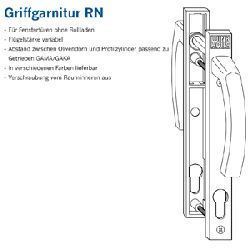 Winkhaus FTT-Griffgarnitur, PZ, Alu GG RN, silberfarbig mit Stütznocken, innen sichtbar verschraubt (MG:E1) 2508561 (Kart.: 1 / KLT: 10 / Pal.: 80)