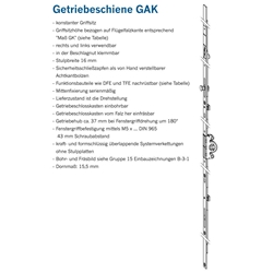 Winkhaus DK-Getriebe GAK.1100, Standard, D 15,5mm GAK, konstant, ohne Schließzapfen FFH 850- 1100mm, Griffsitzh. 375mm (MG:A2) 4926233