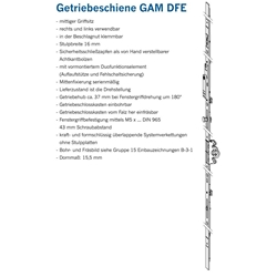 Winkhaus DK-Getriebe GAM.1400-2.DFE, mit vormontiertem Duofunktionselement, D 15,5mm GAM, mittig, Sicherheitsschließzapfen FFH 900- 1400mm (MG:A2) 4927356 (Bund: 20 / Pal.:360)