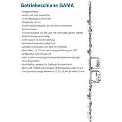 Winkhaus DK-Getriebe GAMA.2300-3., abschließbar, D 25mm GAMA, mittig, Sicherheitsschließzapfen FFH 1800- 2300mm (MG:C2) 4927099 (Bund: 10 / Pal.:200)