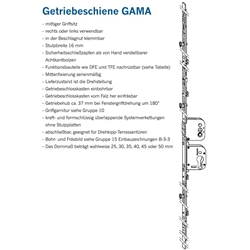 Winkhaus DK-Getriebe GAMA.2300-3., abschließbar, D 40mm GAMA, mittig, Sicherheitsschließzapfen FFH 1800- 2300mm (MG:C2) 4927162
