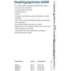 Winkhaus DF-Stulpflügelgetriebe, einteilig, Gr.800 GASM.800, mit Kniehebel, DIN Links-Rechts, silber Sicherheitsschließstück, Griffsitz mittig (MG:C1) 4927112