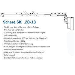 Winkhaus DK-Schere, Winkelband, DIN Rechts, Stahl SK1.20-13, weiß Flügelteil, Tragk.130kg (MG:A1) 2858289
