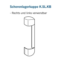 Winkhaus DK-Abdeckkappe, für Scherenlager, K.SL.KB, Kunststoff zum Aufclipsen, DIN Links-Rechts, weiß (MG:A1) 2919272