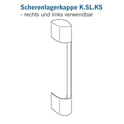 Winkhaus DK-Abdeckkappe, für Scherenlager, K.SL.KS, Kunststoff zum Aufclipsen, DIN Links-Rechts, weiß (MG:A1) 5113481
