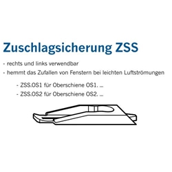Winkhaus DK-Zuschlagsicherung, für Oberschiene ZSS.OS2, zum Aufclipsen silberfarbig (MG:E1) 4936655