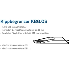 Winkhaus DK-Kippbegrenzer, für Oberschiene KBG.OS2, DIN Links-Rechts staubgrau zum Einclipsen, Oberschiene (MG:E1) 5053677