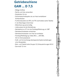 Winkhaus DK-Getriebe GAM.2300-3., Standard, D 7,5mm GAM, mittig, Sicherheitsschließzapfen FFH 1800- 2300mm (MG:A2) 4969289