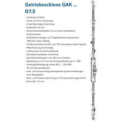 Winkhaus DK-Getriebe GAK.945-1., Standard, D 7,5mm GAK, konstant, Sicherheitsschließzapfen FFH 695- 945mm, Griffsitzh. 260mm (MG:A2) 4969430