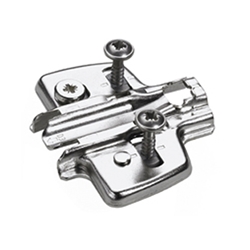 Hettich Kreuzmontageplatte mit Direkt-Höhenverstellung, vernickelt, Lochreihe 37x32mm, Hettich Direkt mit Pilotzapfen und Spezialschrauben (für Bohrung ø 5x7,5mm), Distanz 0,0mm 9075065