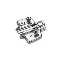 Hettich Kreuzmontageplatte mit Direkt-Höhenverstellung, vernickelt, Lochreihe 37x32mm, mit Euroschrauben (für Bohrung ø 5x8mm), Distanz 5,0mm 9075063