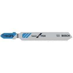 Bosch Stichsägeblätter T 118 GFS (a 5 Stück) Bimetall 57mm, für INOX Materialien