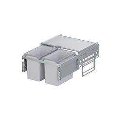 Vauth-Sagel Abfallsammler ENVI Space Öko-Liner K600-2F mit Metalldeckel, Frontauszugsystem 2-fach für Korpusbreite 600mm, 2x15,5 Liter, hellgrau Nr. 90006361
