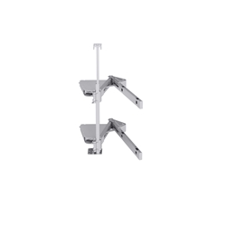 Vauth-Sagel Cornerstone Maxx Beschlag, silber, Stahl pulverbeschichtet Kraftspeicherunterstützende Auszugsdämpfung, Einbauhöhen 650-850 mm, 1350-1600 mm EasyFit werkzeuglose Montage der Ablageelemente auf den Tragarmen Einbautiefe min. 490 mm Nr. 90007776