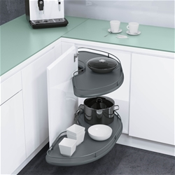 Vauth-Sagel Eckschrankauszug, Cornerstone, Maxx, Tablar Set, Premea, lavagrau, links K600, bis zu 25 kg pro Tablar Nr. 90009645
