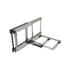 Vauth-Sagel Cor Flex, Beschlag, K900, silber pulverbeschichtet, Integrierte Dämpfung und Selbsteinzug in beiden Auszügen, Zuladung 8 kg je Korb, Einbautiefe min. 480 mm, Einbauhöhe min. 530 mm Nr. 90006732