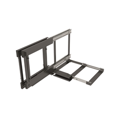 Vauth-Sagel Cor Flex, Beschlag, K900, lavagrau pulverbeschichtet, Integrierte Dämpfung und Selbsteinzug in beiden Auszügen, Zuladung 8 kg je Korb, Einbautiefe min. 480 mm, Einbauhöhe min. 530 mm Nr. 90008498