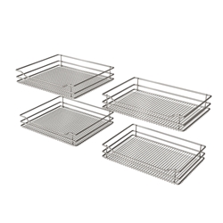 Vauth-Sagel Cor Fold, Korbset, Saphir chrom, K900, 4 Körbe pro Set, Zuladung max. 8 kg je Frontkorb, hintere Körbe jeweils 9,5 kg Nr. 90006988