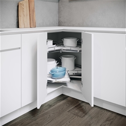 Vauth-Sagel Cor Wheel Pro, 3/4, Set mit 2 Böden, Premea weiß, chrom, 600x600mm, Seitentiefe min. 490 mm, Zuladung max. 27,5 kg je Boden, max. 12 kg je Boden Nr. 90004352