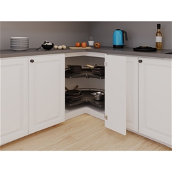 Vauth-Sagel Cor Wheel Pro, 3/4, Set mit 2 Böden, Premea lavagrau, 900x900mm, Seitentiefe min. 490 mm, Zuladung max. 27,5 kg je Boden, max. 12 kg je Boden Nr. 90009630