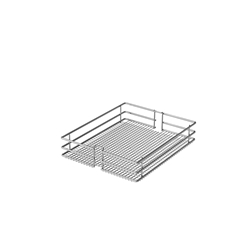 Vauth-Sagel Tal Larder, Korbset, Saphir Chrom, für Korpusbreite 400mm, inkl. Frontbefestigung, 4 Körbe pro Set Nr. 90004908