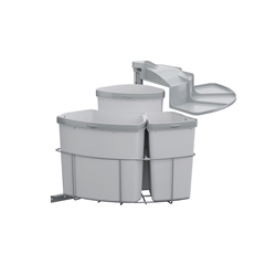 Vauth-Sagel Abfallsammler ENVI Center 3 K500 hellgrau, 1x9 + 1x12 + 1x18 Liter, Einbautiefe: 450mm, Einbauhöhe: min. 525mm Nr. 90003641