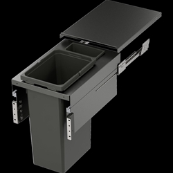 Vauth-Sagel Abfallsammler ENVI Space XX Pro K600 lavagrau, 2x35 + 1x21 Liter, Einbautiefe: min. 520mm, Einbauhöhe: min. 580mm Nr. 90009380
