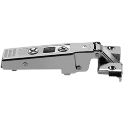 Blum CLIP top Alurahmenscharnier 95°, Eckanschlag, mit Feder, Topf: Schrauben, (Scharnier geschlossen), für schmale Alurahmen, vernickelt (VE:50) Nr. 71T950A