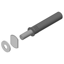 Blum TIP-ON Pin für Türen, Langversion, mit Magnet, inkl. Haftplatten, R7036 platingrau (VE:50) Nr. 956A1004